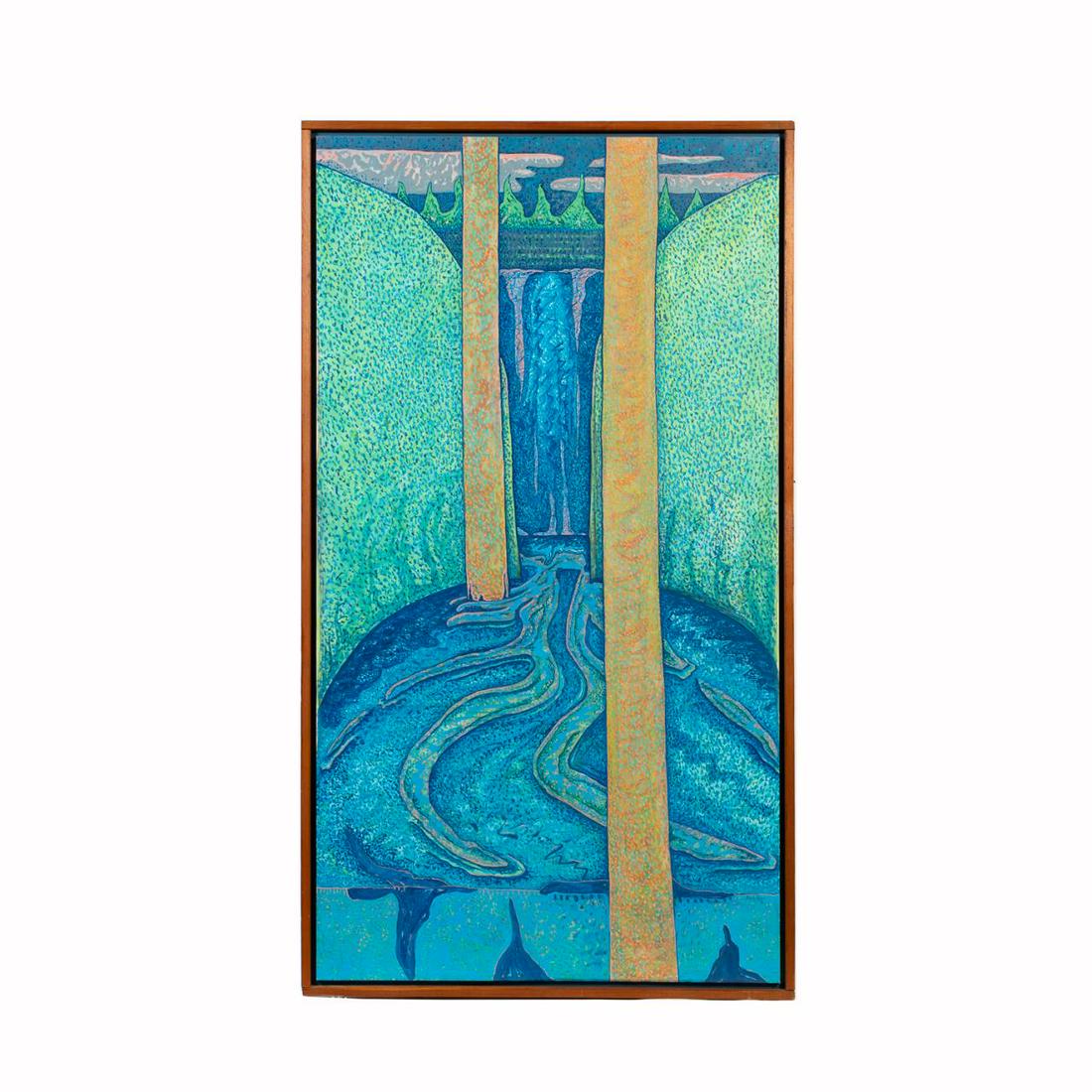 FRANCES DE LA ROSA, "WATERFALL LANDSCAPE" O/C 1986 (1 of 6)