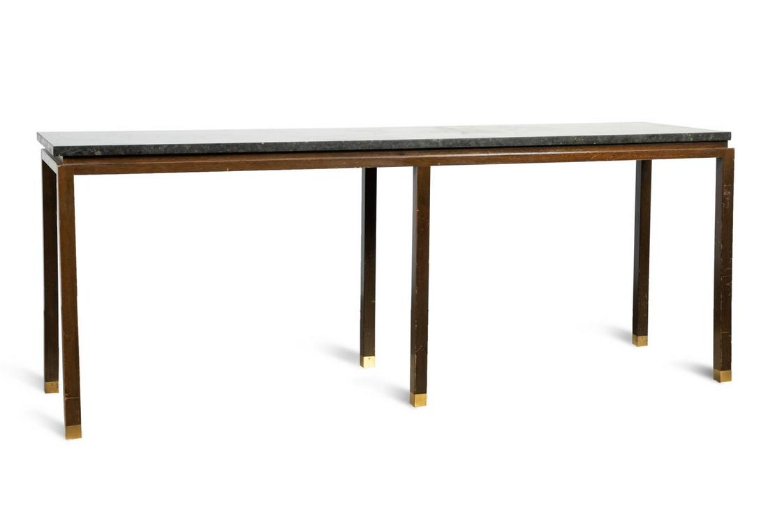 WORMLEY STYLE QUARTZ TOP & WOOD CONSOLE TABLE (1 of 10)