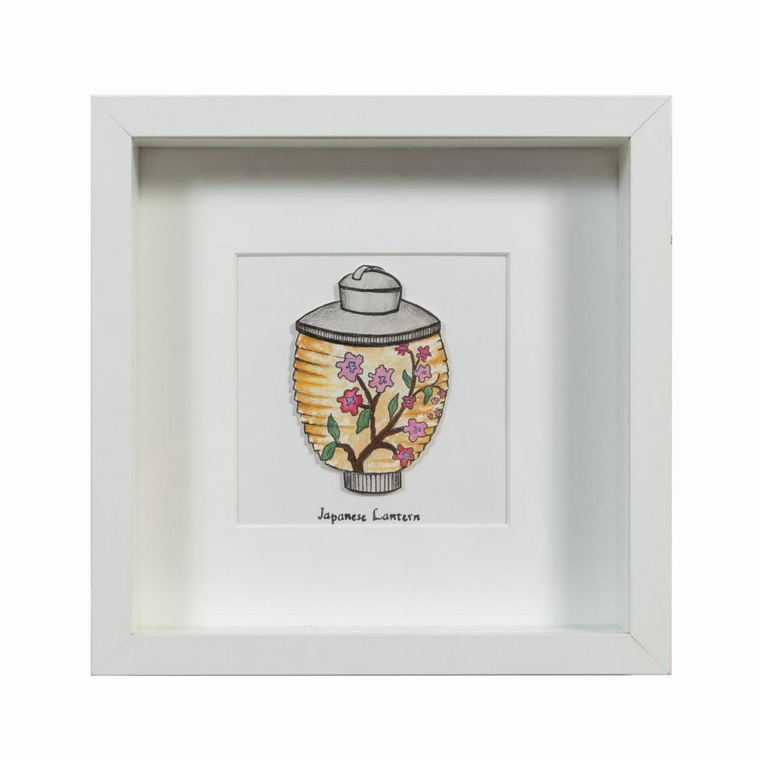 WHITNEY STANSELL, MIXED MEDIA "JAPANESE LANTERN" (1 of 3)