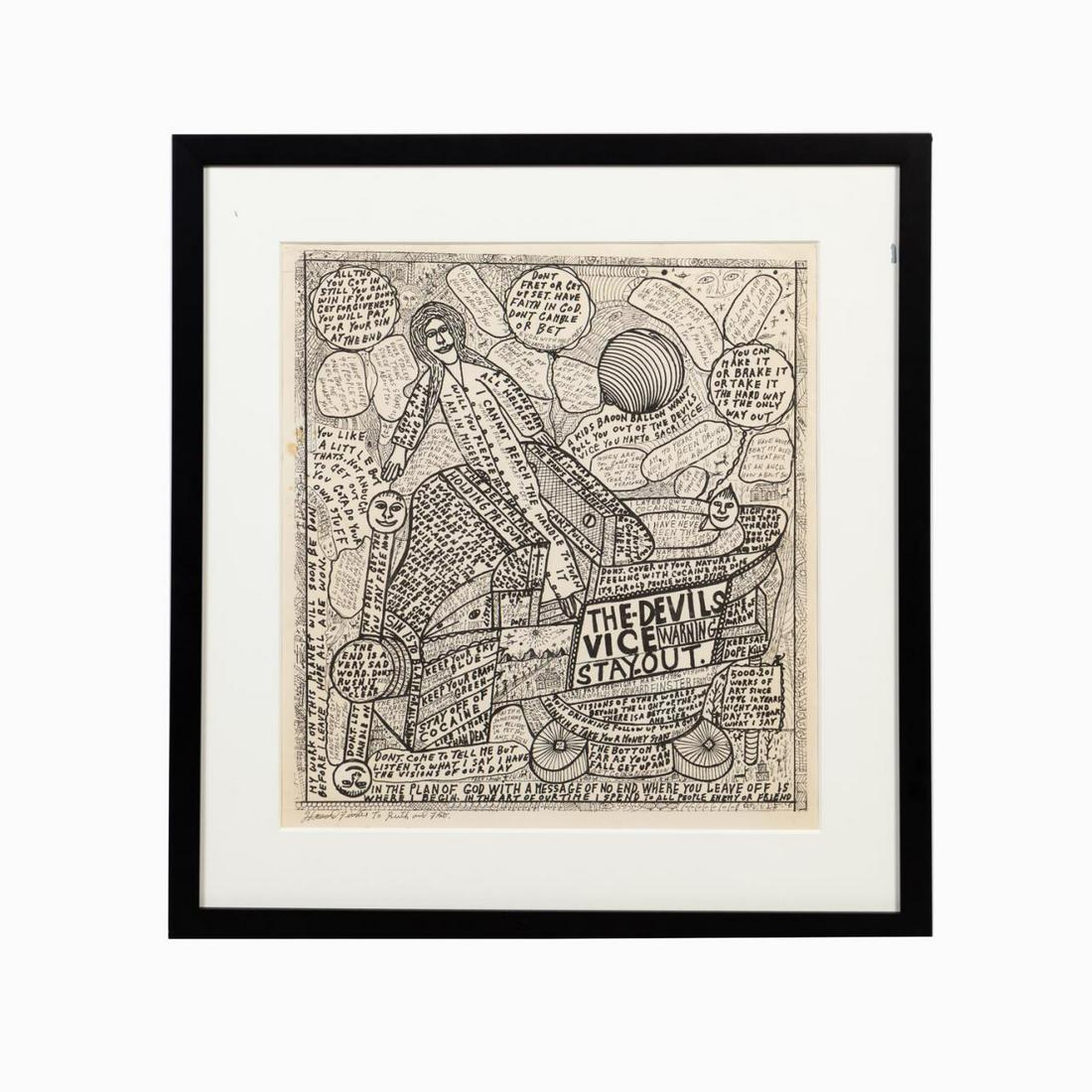HOWARD FINSTER, "THE DEVILâ€™S VICE" LITHOGRAPH (1 of 4)