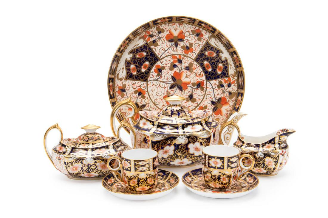 ROYAL CROWN DERBY IMARI TEAWARE ASSORTMENT, 8PC (1 of 10)