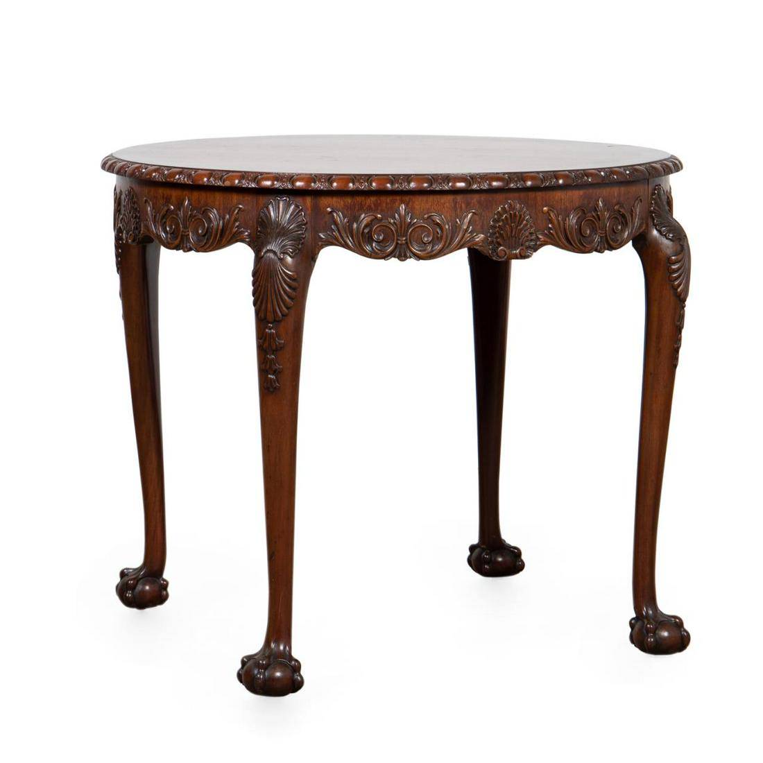 GEORGIAN STYLE CARVED MAHOGANY CENTER TABLE (1 of 6)