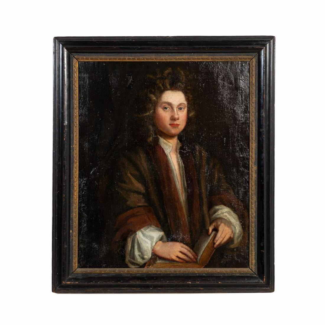 BRITISH SCHOOL 18TH C. O/C PORTRAIT OF A YOUNG MAN (1 of 6)
