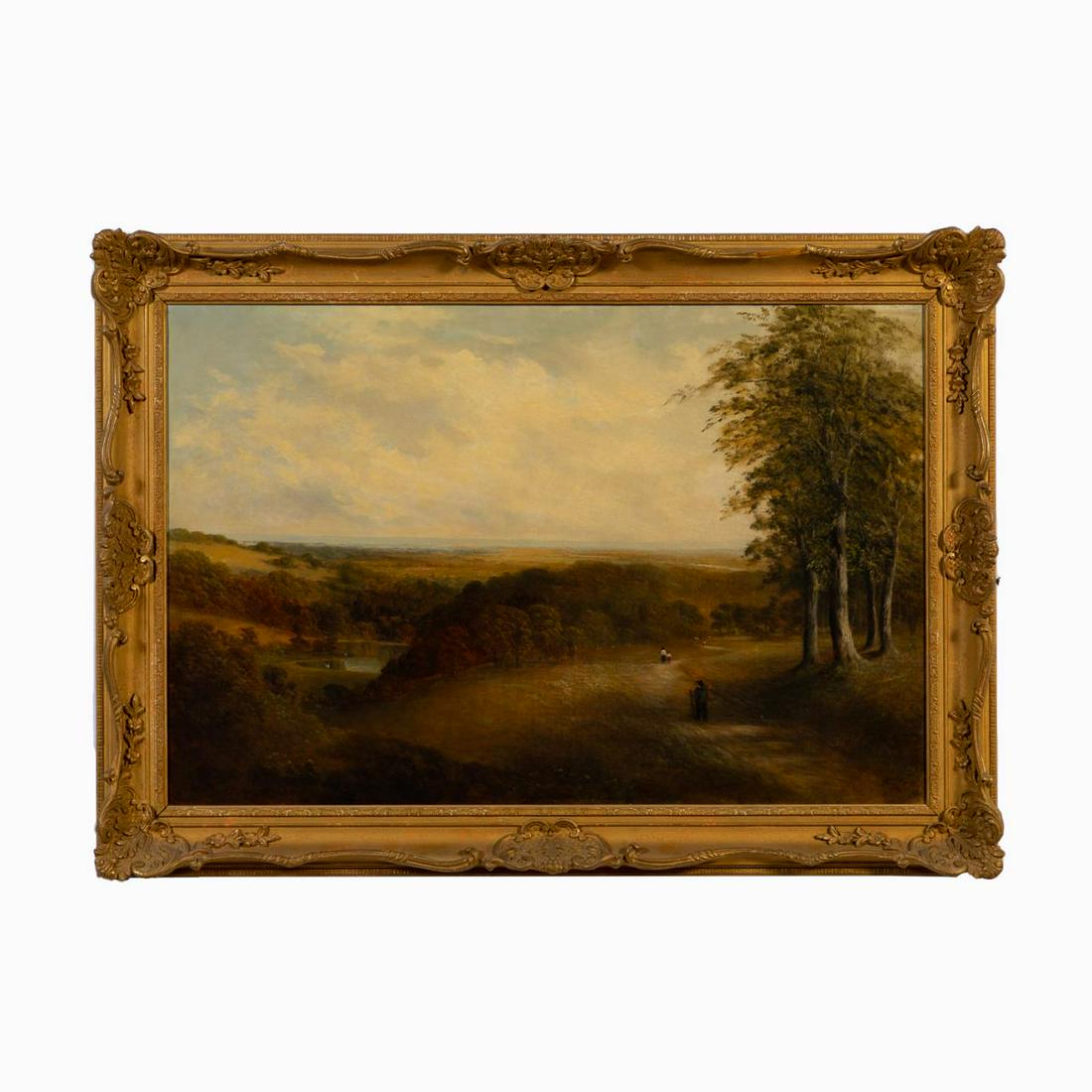 19th C. E. WILLIAMS, RURAL LANDSCAPE, FRAMED OIL (1 of 7)