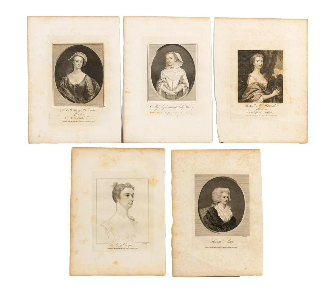 FIVE JAMES HEATH FEMALE PORTRAIT ENGRAVINGS, 1798 (1 of 8)