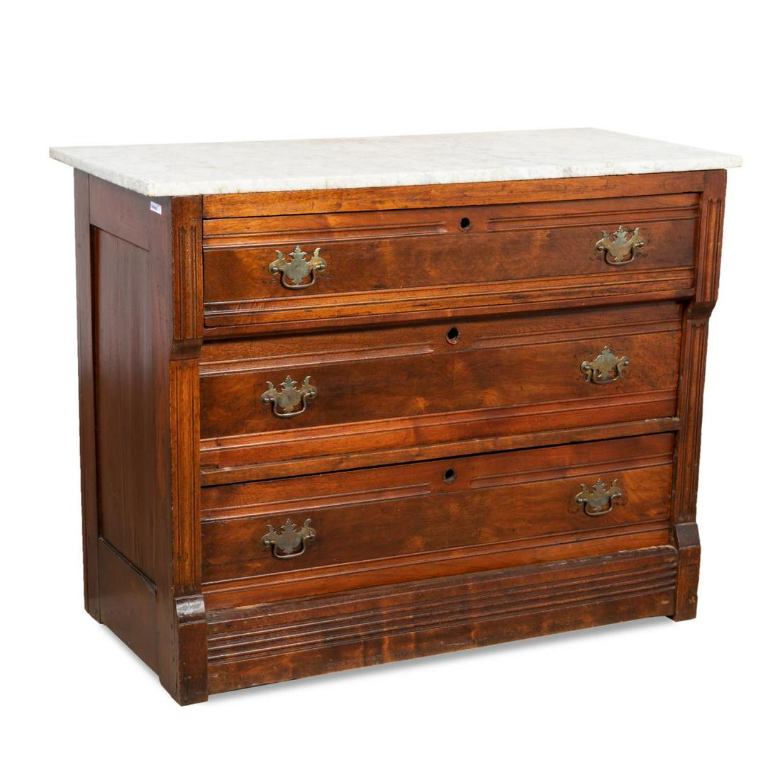 19TH C. AMERICAN EASTLAKE MARBLE TOP DRESSER (1 of 5)