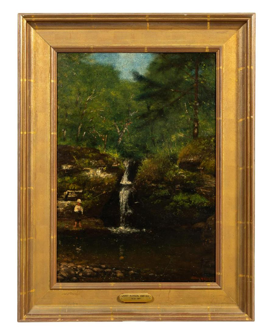 JAMES MCDOUGAL HART BOY FISHING IN LANDSCAPE, OIL (1 of 6)