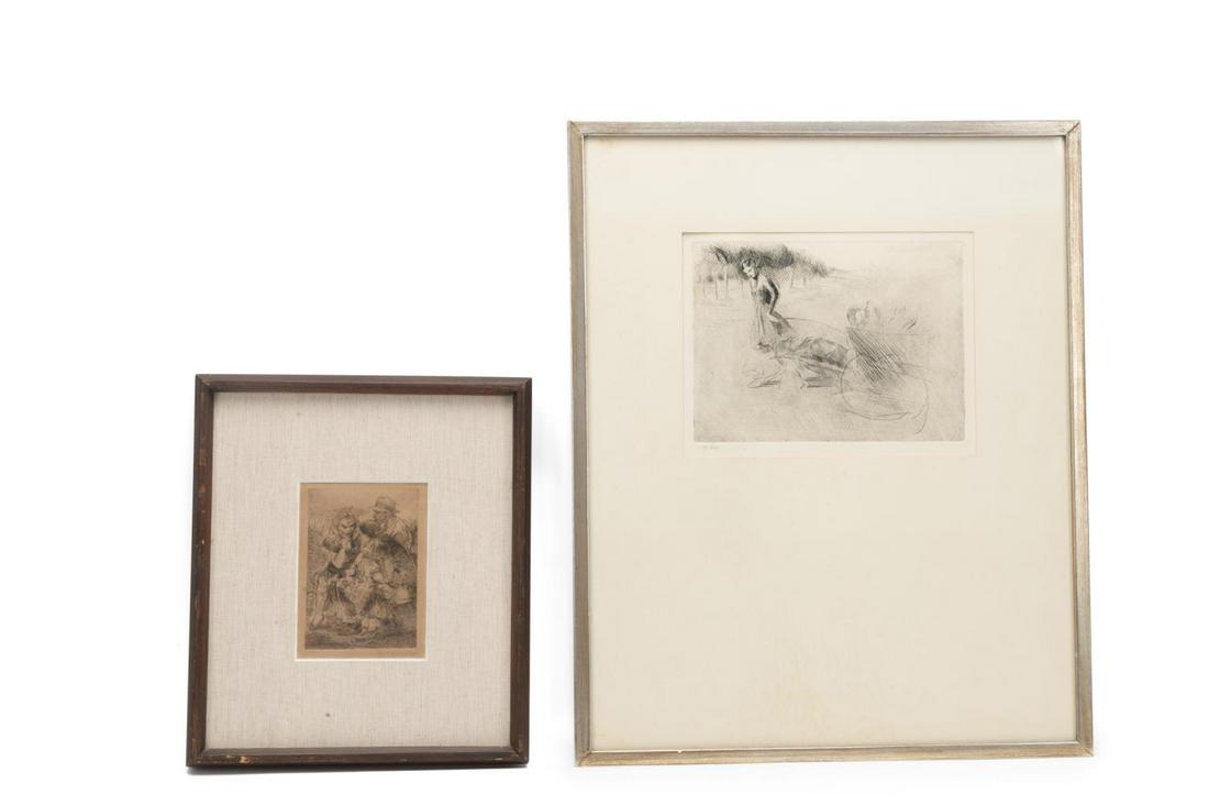 2 ETCHINGS, ISABEL BISHOP & STYLE OF J.L. FORAIN (1 of 6)