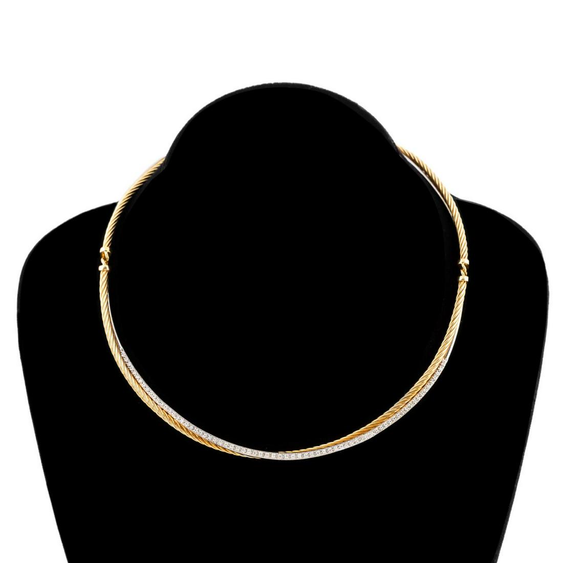 DAVID YURMAN 18K 2-TONE GOLD & DIAMOND CHOKER (1 of 6)