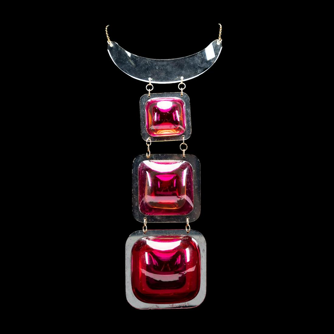 AARONEL LUCITE AND 14K YELLOW GOLD NECKLACE (1 of 5)