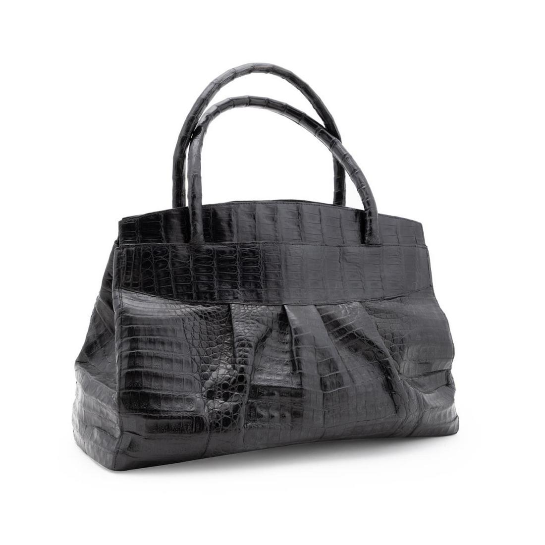 NANCY GONZALEZ BLACK CROCODILE HANDBAG (1 of 8)
