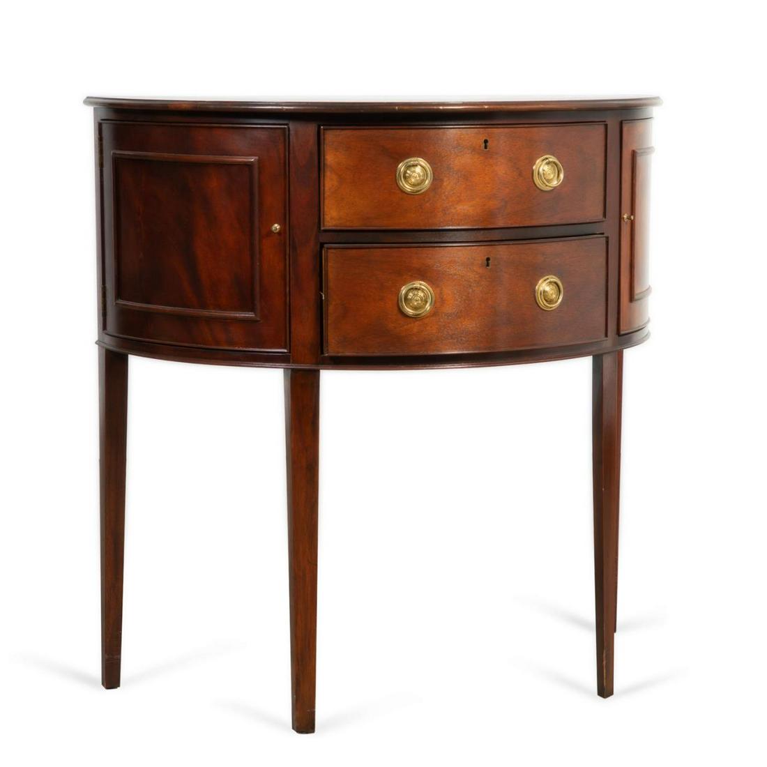 BAKER DEMILUNE CONSOLE, HISTORIC CHARLESTON (1 of 9)