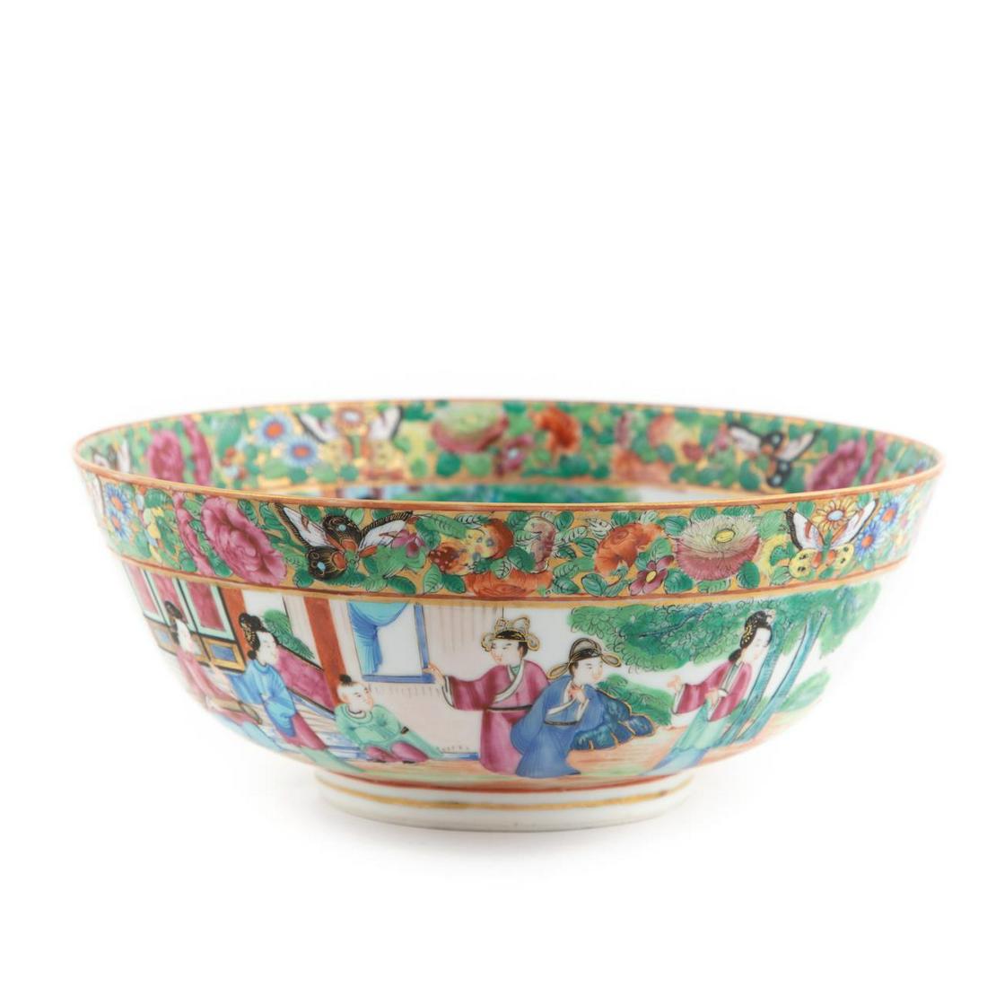 CHINESE EXPORT ROSE MANDARIN PORCELAIN BOWL (1 of 9)