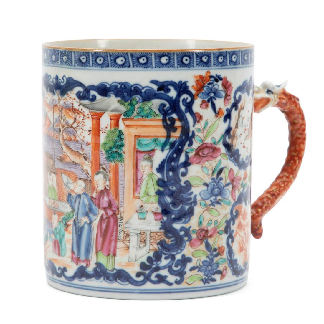 CHINESE EXPORT MANDARIN PALETTE FIGURAL TANKARD (1 of 7)