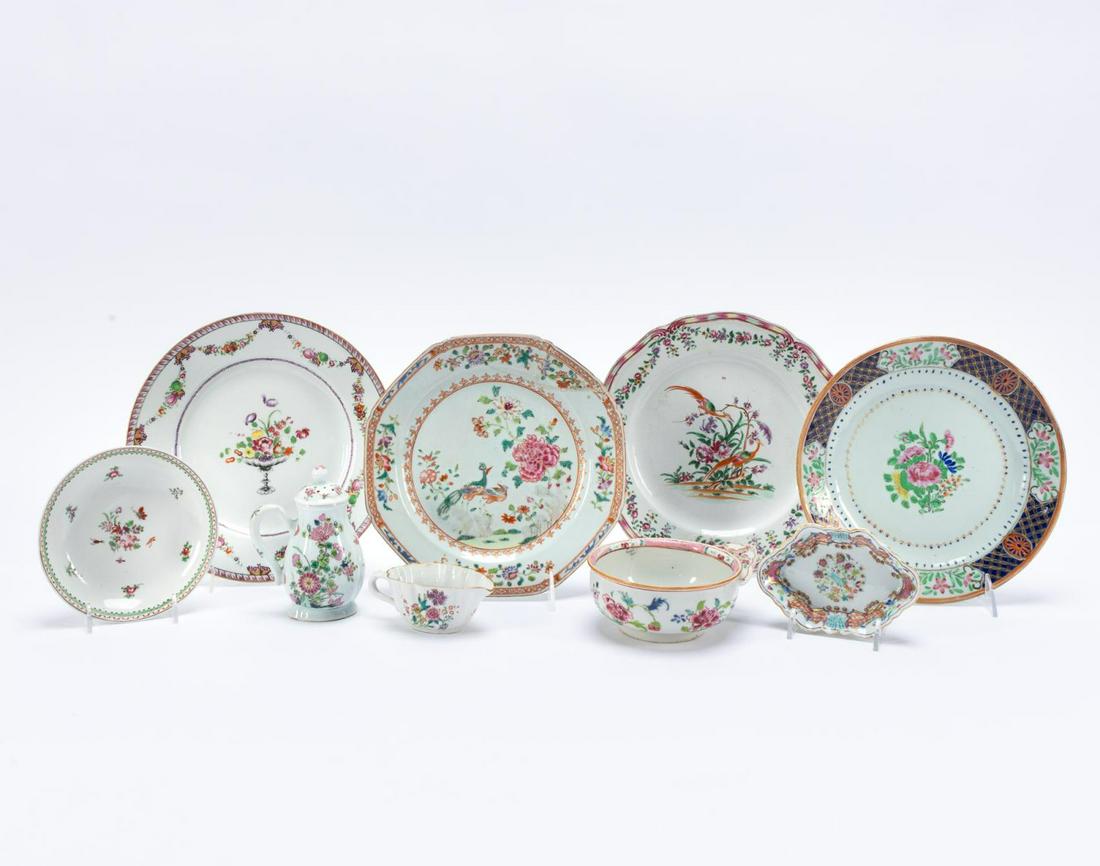 9PC CHINESE EXPORT FAMILLE ROSE PORCELAIN ITEMS (1 of 9)