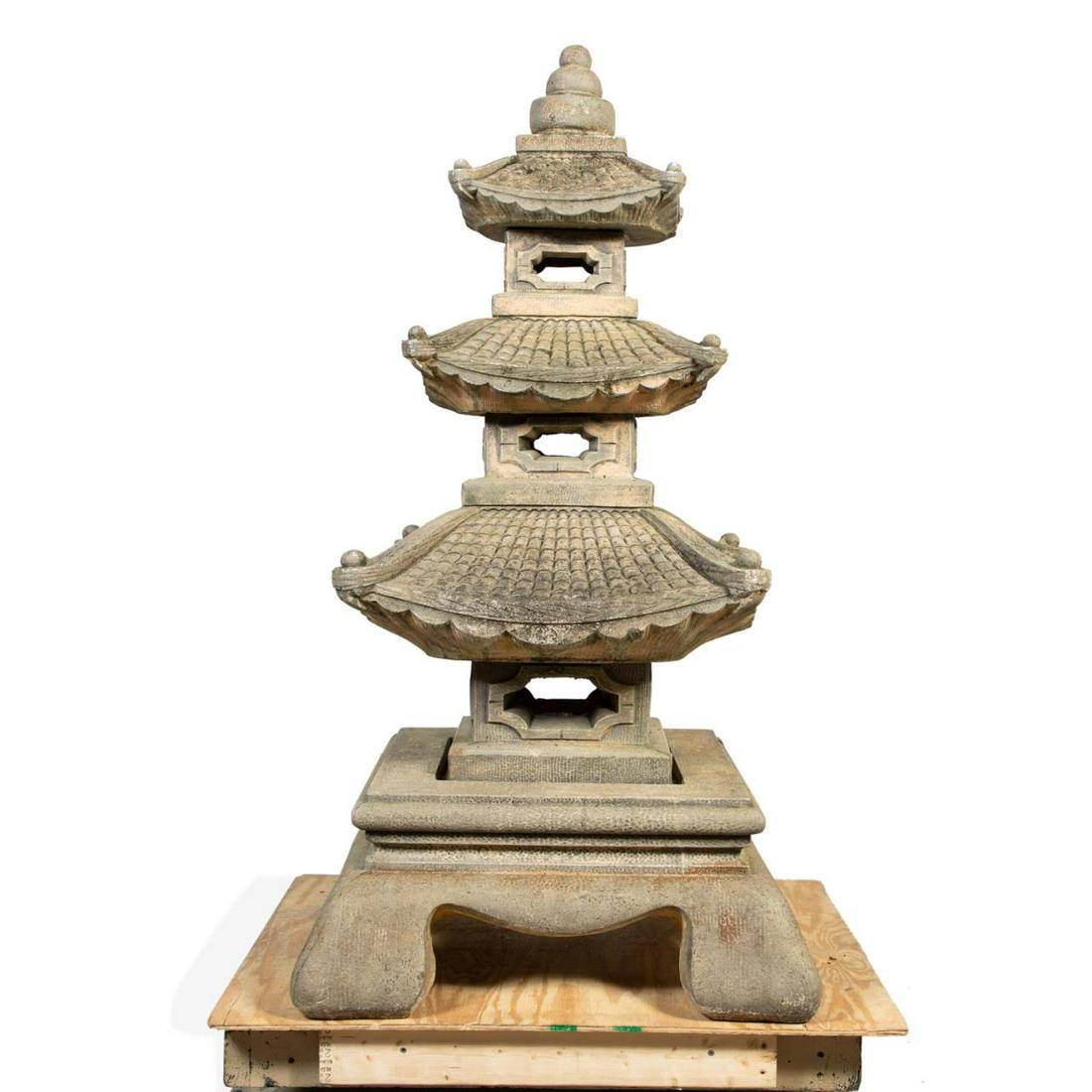 LARGE CAST STONE GARDEN PAGODA (1 of 8)