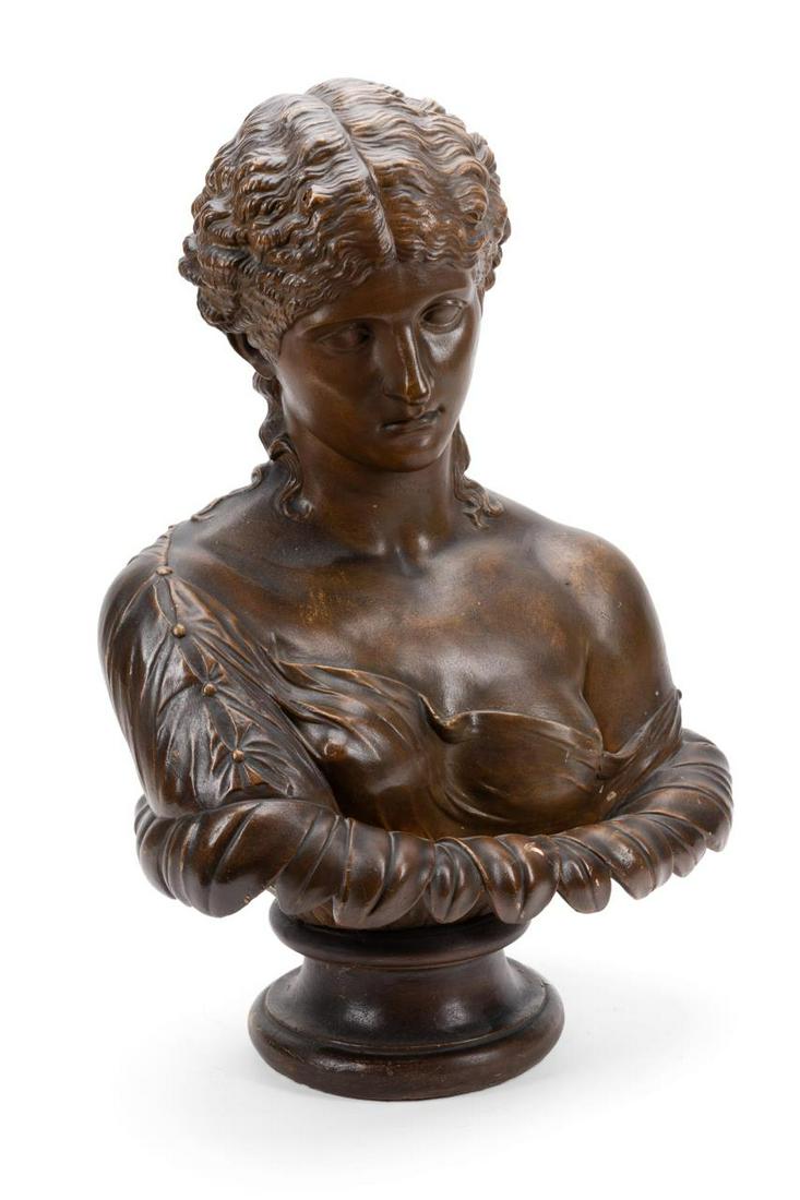 BRONZED PLASTER BUST OF CLYTIE, AFTER THE ANTIQUE (1 of 7)
