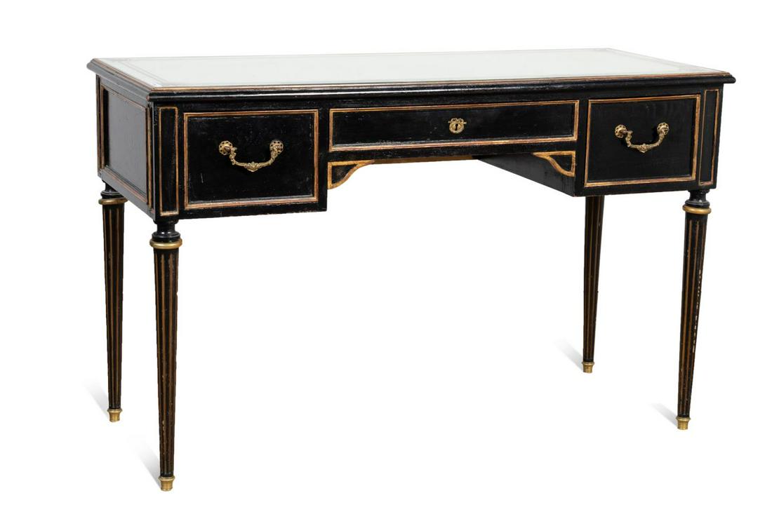 MAISON JANSEN BLACK & MIRRORED DESK (1 of 8)