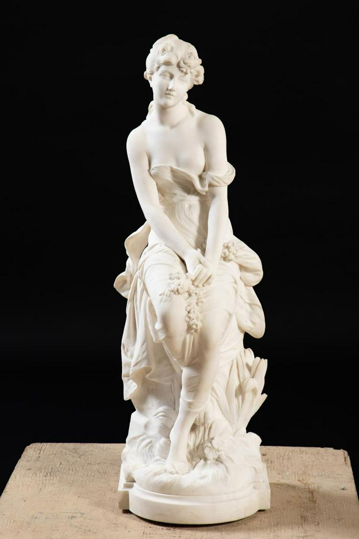 HIPPOLYTE F. MOREAU "LE REVE" MARBLE SCULPTURE (1 of 9)