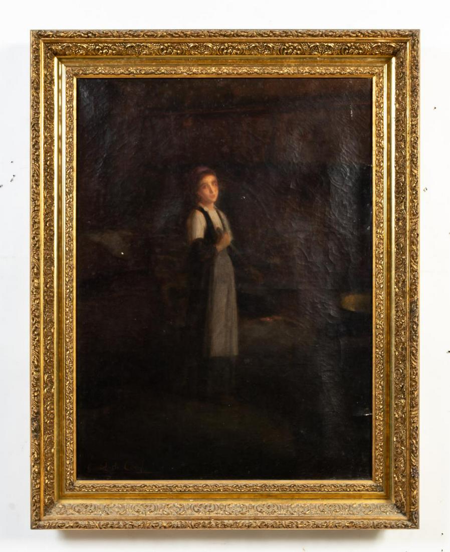 GABRIEL DE COOL, "YOUNG MAID IN KITCHEN", OIL (1 of 5)