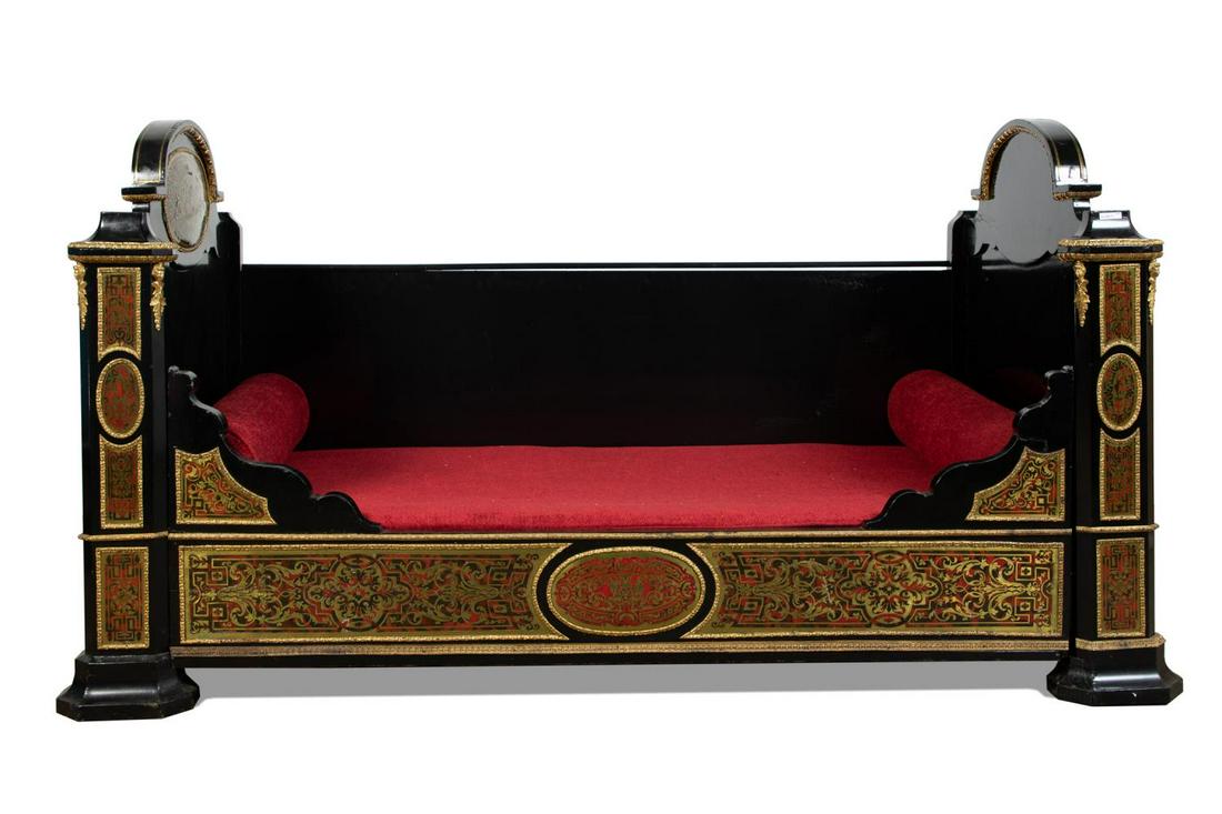 NAPOLEON III BOULLE STYLE EBONIZED DAYBED (1 of 10)