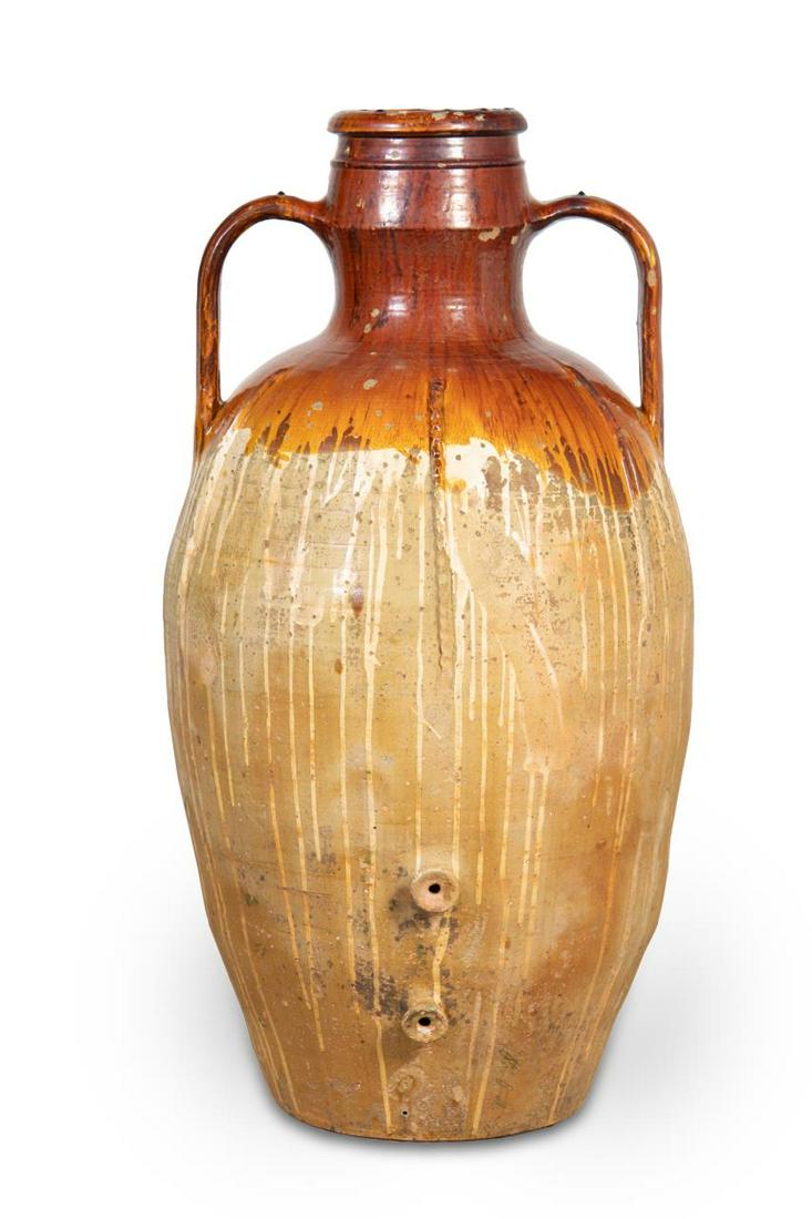 LARGE BROWN GLAZED EARTHENWARE OLIVE JAR (1 of 9)