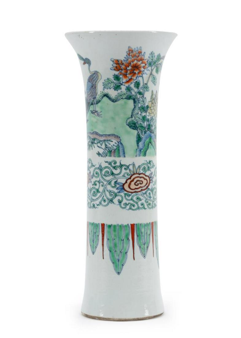 CHINESE DOUCAI PEACOCK VASE (1 of 7)