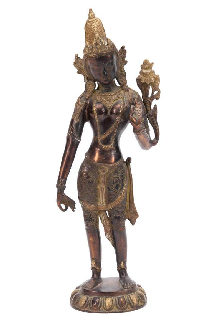 BRONZE STANDING WHITE TARA STATUE (1 of 6)