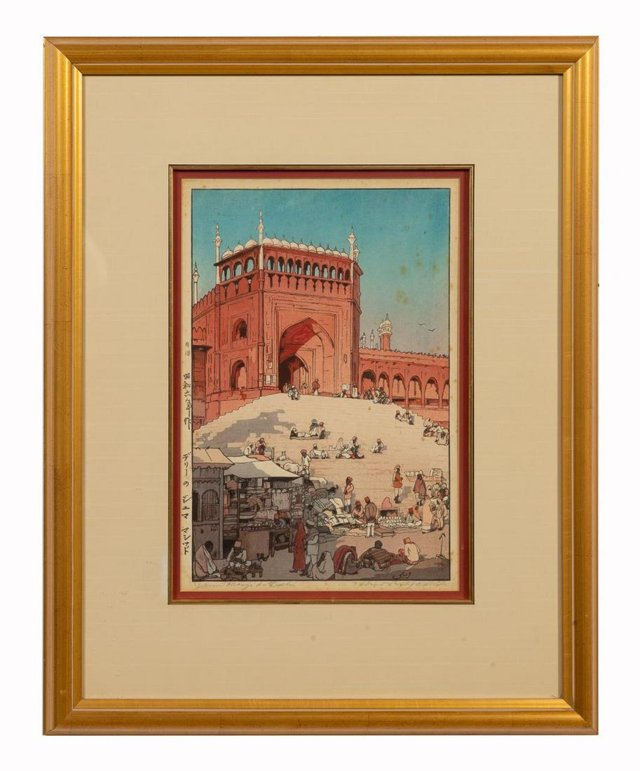 YOSHIDA HIROSHI, WOODBLOCK PRINT OF A MOSQUE (1 of 5)