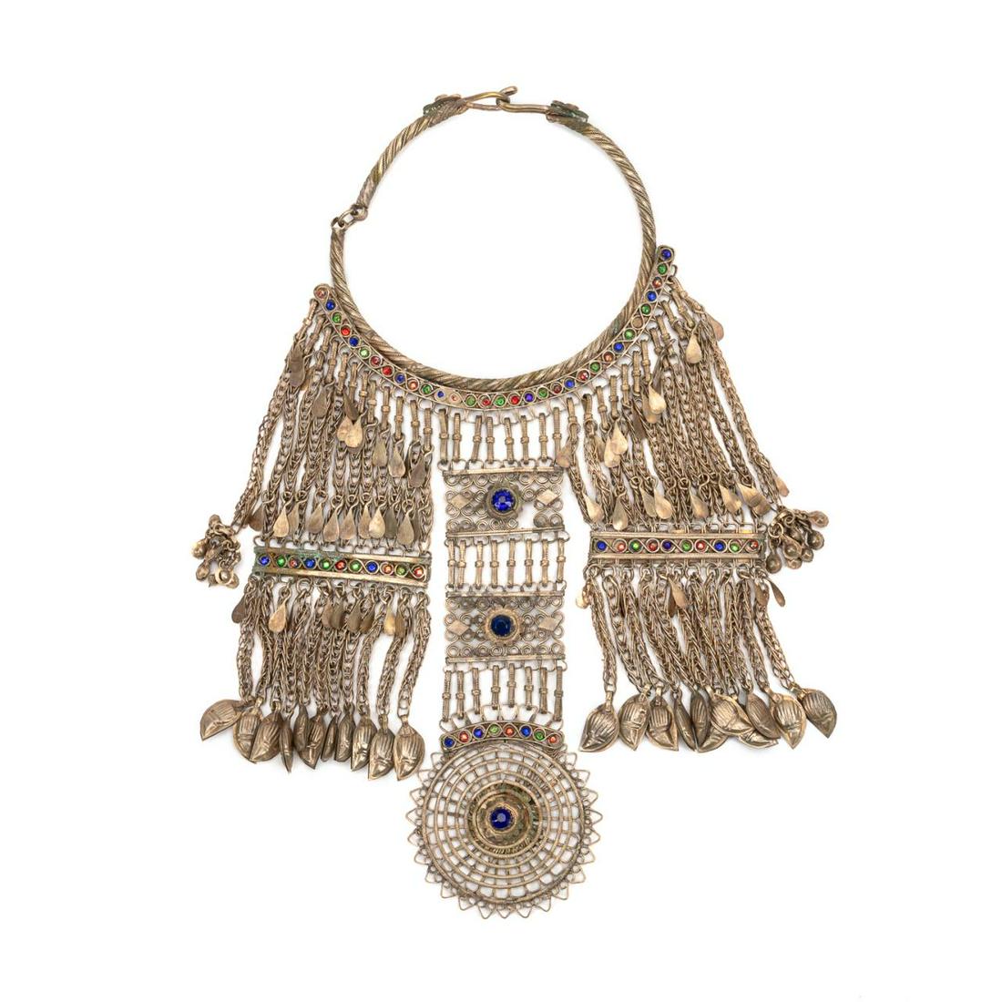 AFGHAN SILVERED METAL AND GLASS TORQUE (1 of 3)