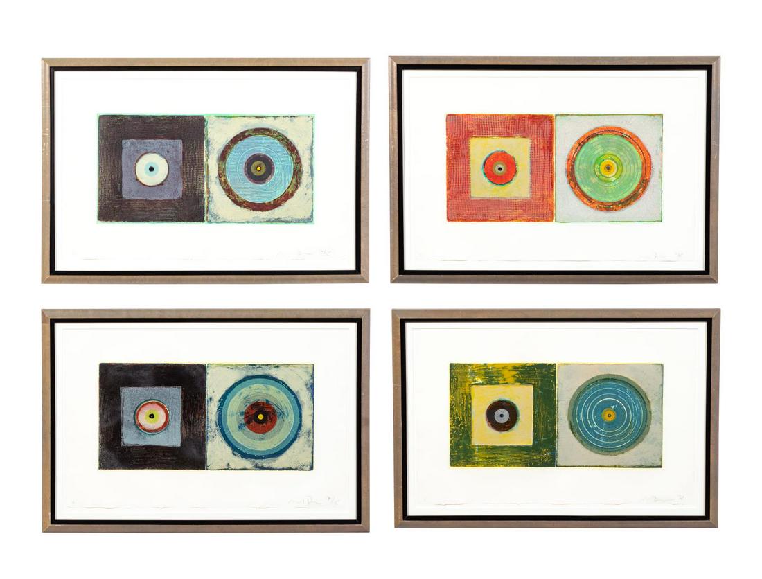MICHAEL DAVID SET OF FOUR GEOMETRIC ETCHINGS (1 of 6)