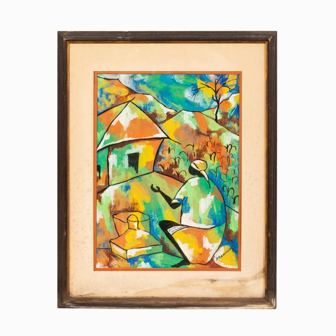 PAUL BEAUVOIR "UNTITLED' OIL ON PAPER (1 of 4)