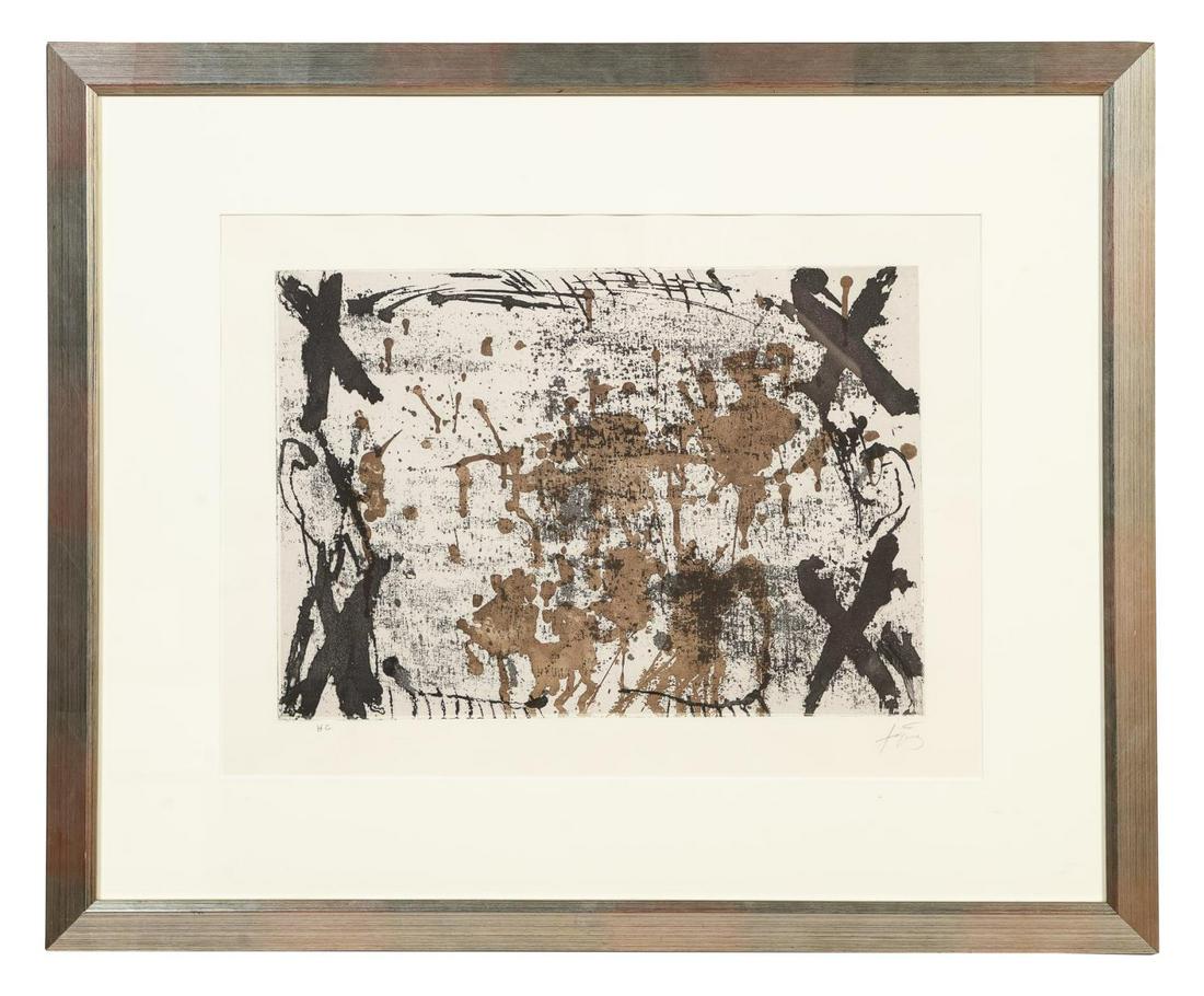 ANTONI TAPIES, "LES QUATRE CROIS", ETCHING (1 of 4)
