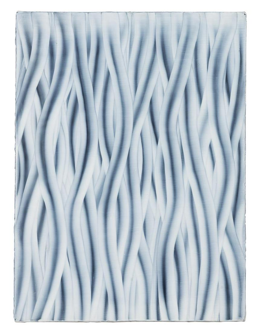 WILLIAM WOOD, "WAVY" GRAY TONE OP ART, O/C (1 of 4)