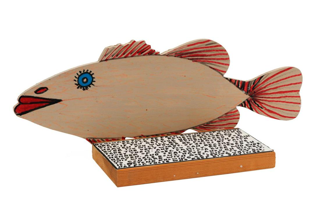 HOWARD FINSTER, FOLK ART WOOD FISH SCULPTURE (1 of 5)