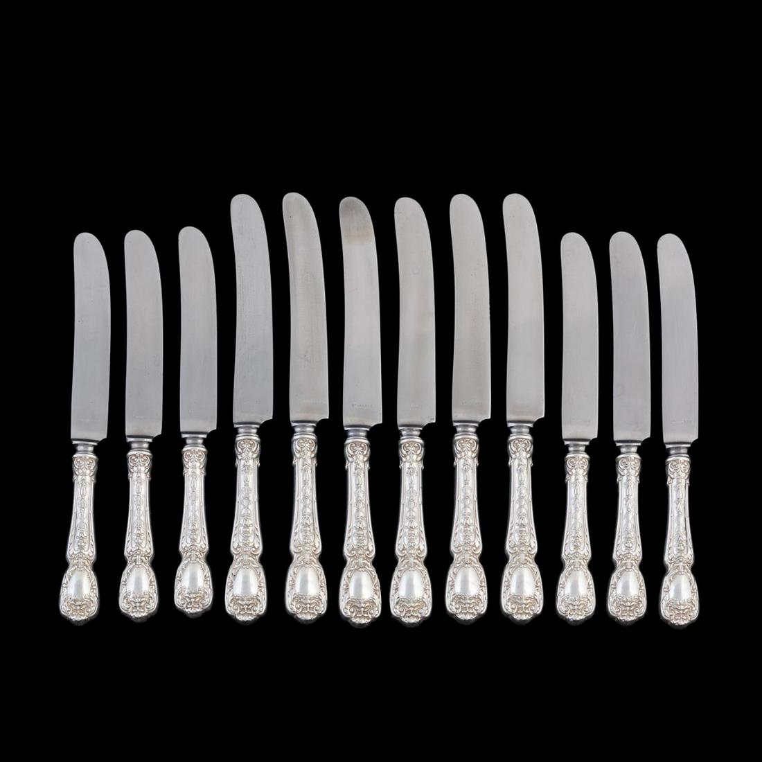 GORHAM "FLORENTINE" STERLING HANDLED KNIVES, 12PC (1 of 3)