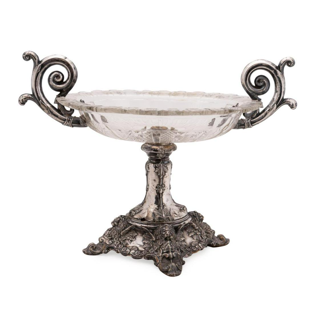 CONTINENTAL SILVER & CUT-GLASS CENTERPIECE BOWL (1 of 8)