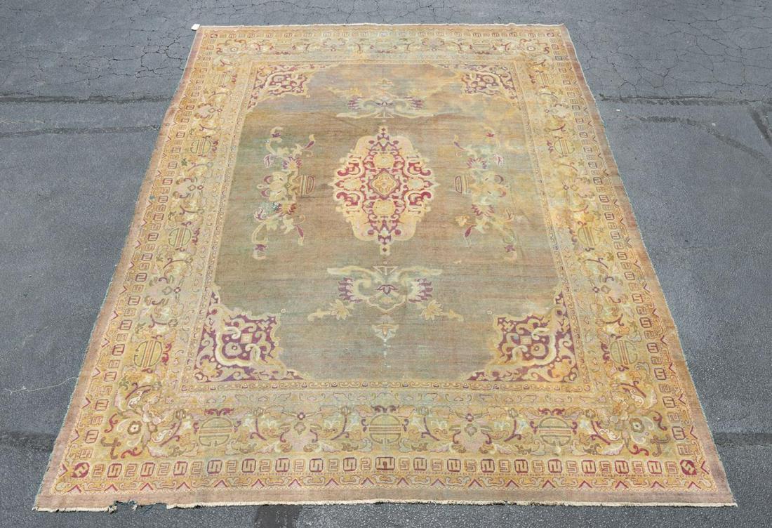 19TH C. HAND KNOTTED AGRA CARPET, INDIA, 15 X 12 (1 of 10)