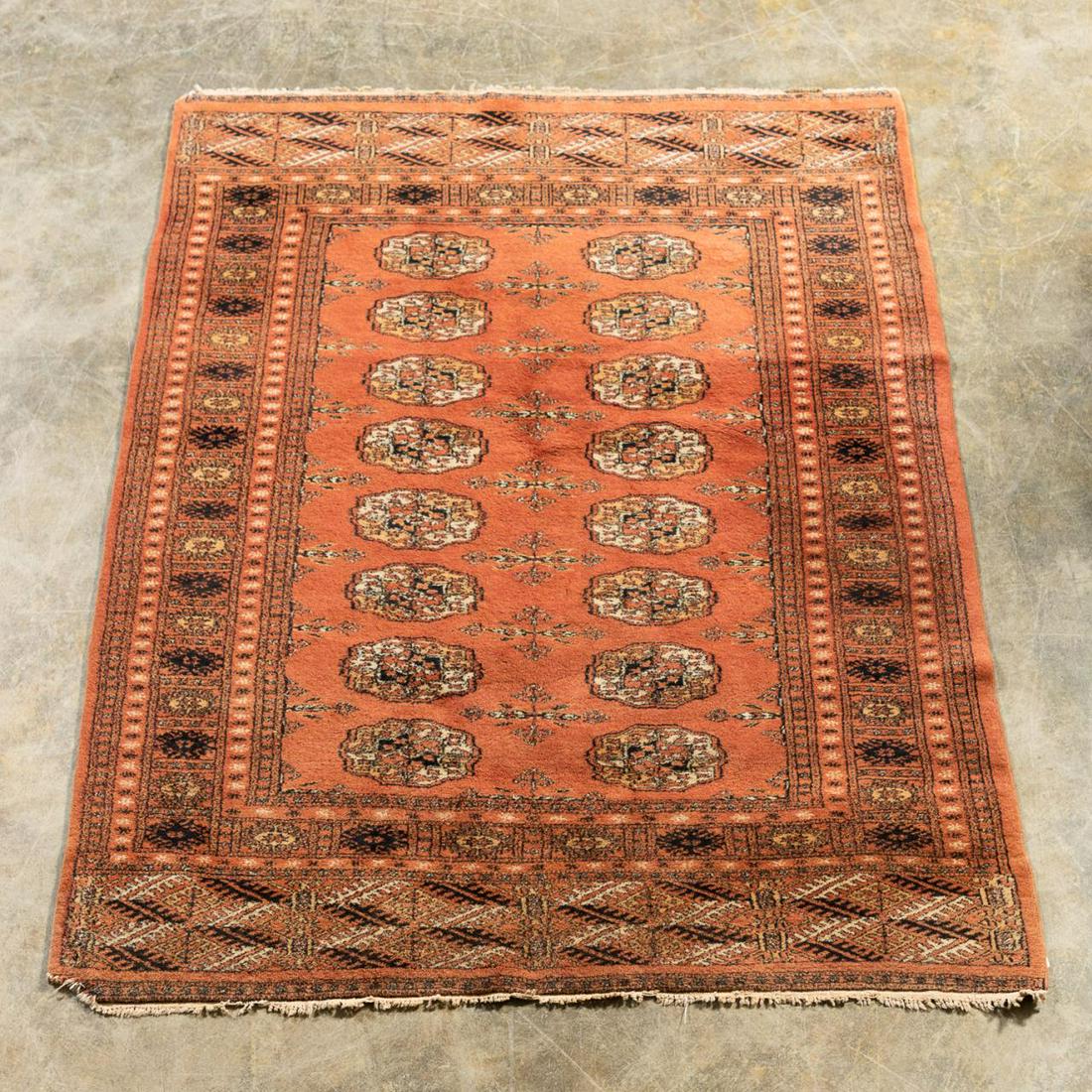 HAND KNOTTED WOOL BUKHARA RUG, 6 X 4 (1 of 5)