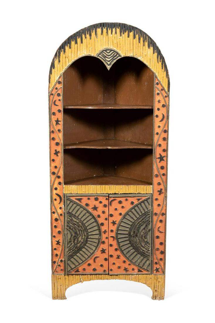 ADIRONDACK STYLE FOLK ART CORNER CABINET (1 of 6)