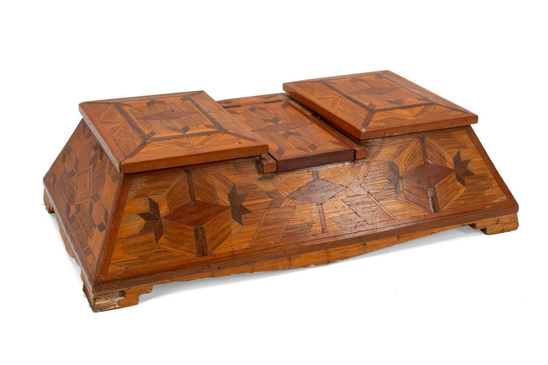 AMERICAN FOLK ART MATCHSTICK DRESSER BOX, C. 1930 (1 of 5)