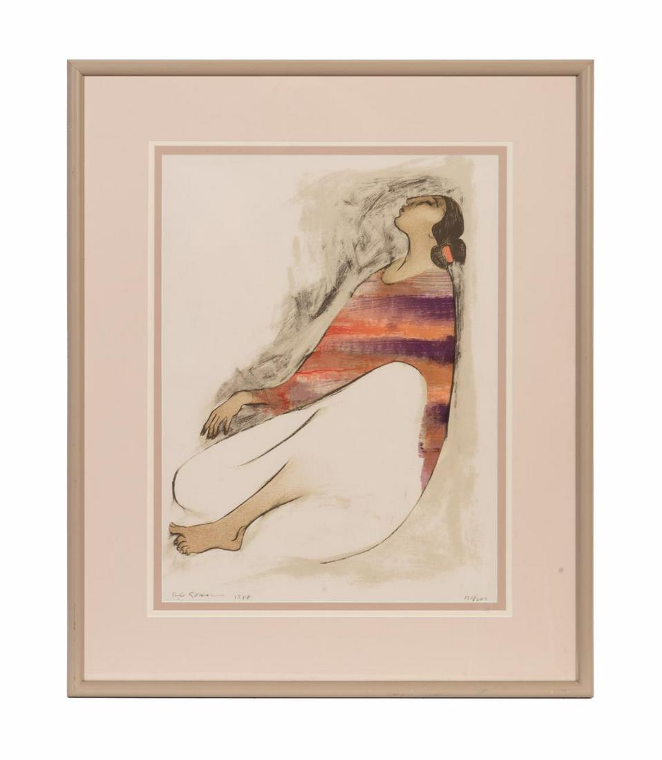 R.C. GORMAN, "SEATED WOMAN" LITHOGRAPH (1 of 4)