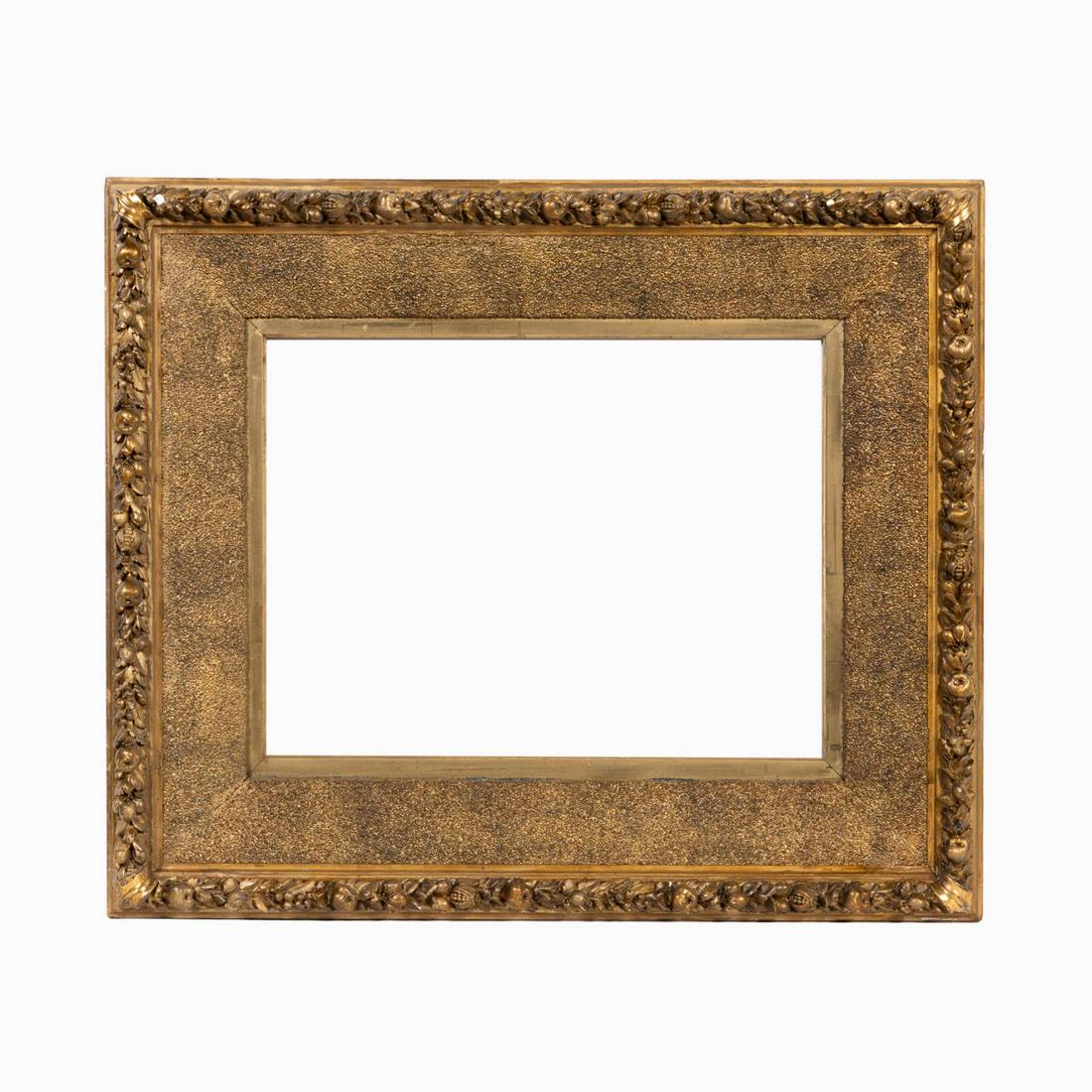 19TH C. AMERICAN GILTWOOD FRUITING VINE SAND FRAME (1 of 3)