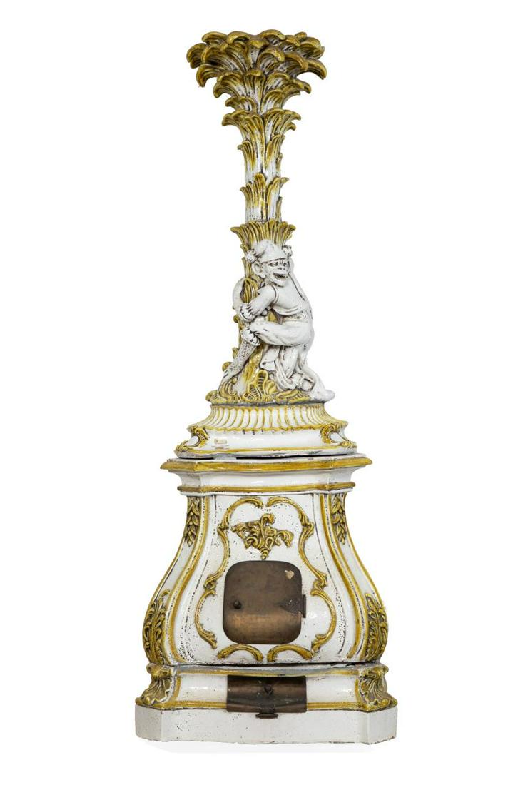 ITALIAN GLAZED TERRA COTTA CHINOISERIE STOVE (1 of 10)