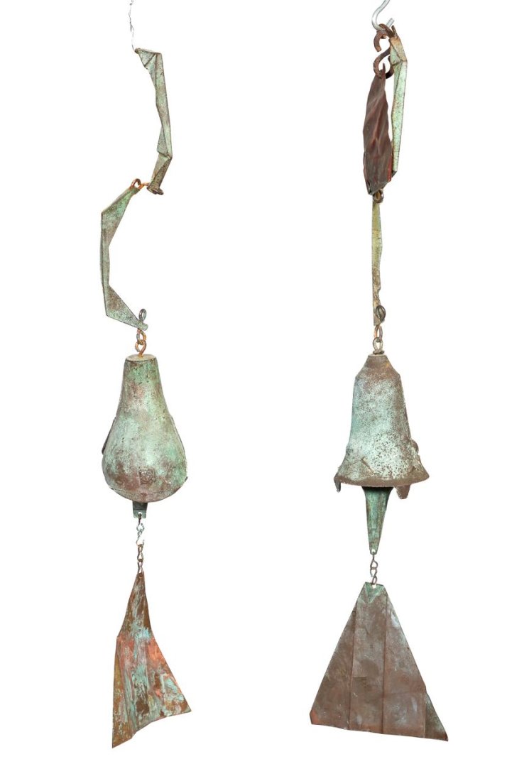 TWO PAOLO SOLERI + ARCOSANTI BRONZE WINDBELLS (1 of 7)