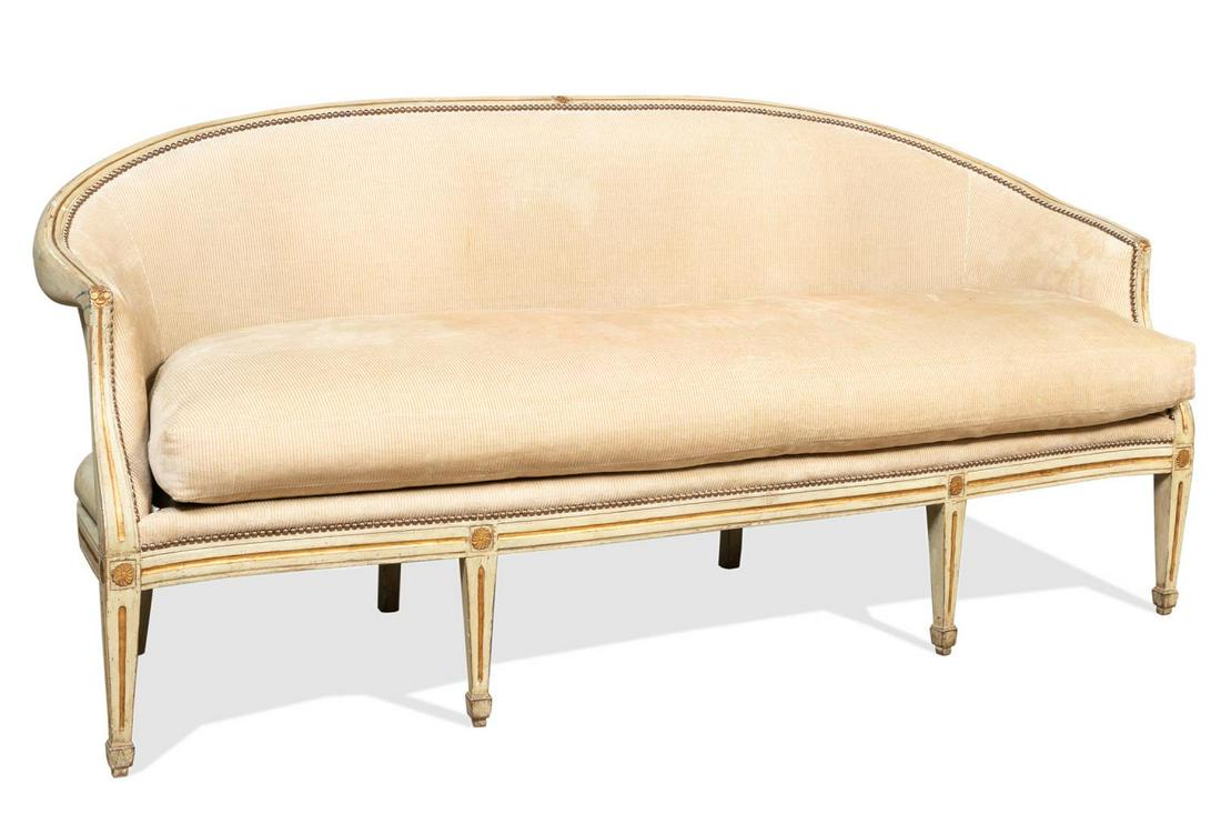 ITALIAN NEOCLASSICAL STYLE PARCEL GILT SETTEE (1 of 8)