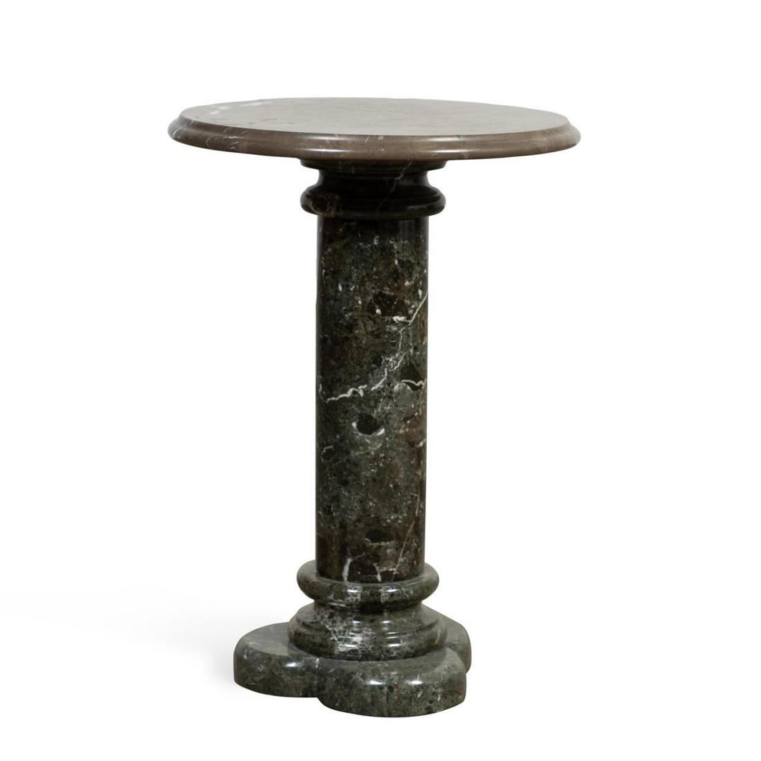 MIXED GREEN MARBLE SMALL SIDE TABLE OR PEDESTAL (1 of 5)