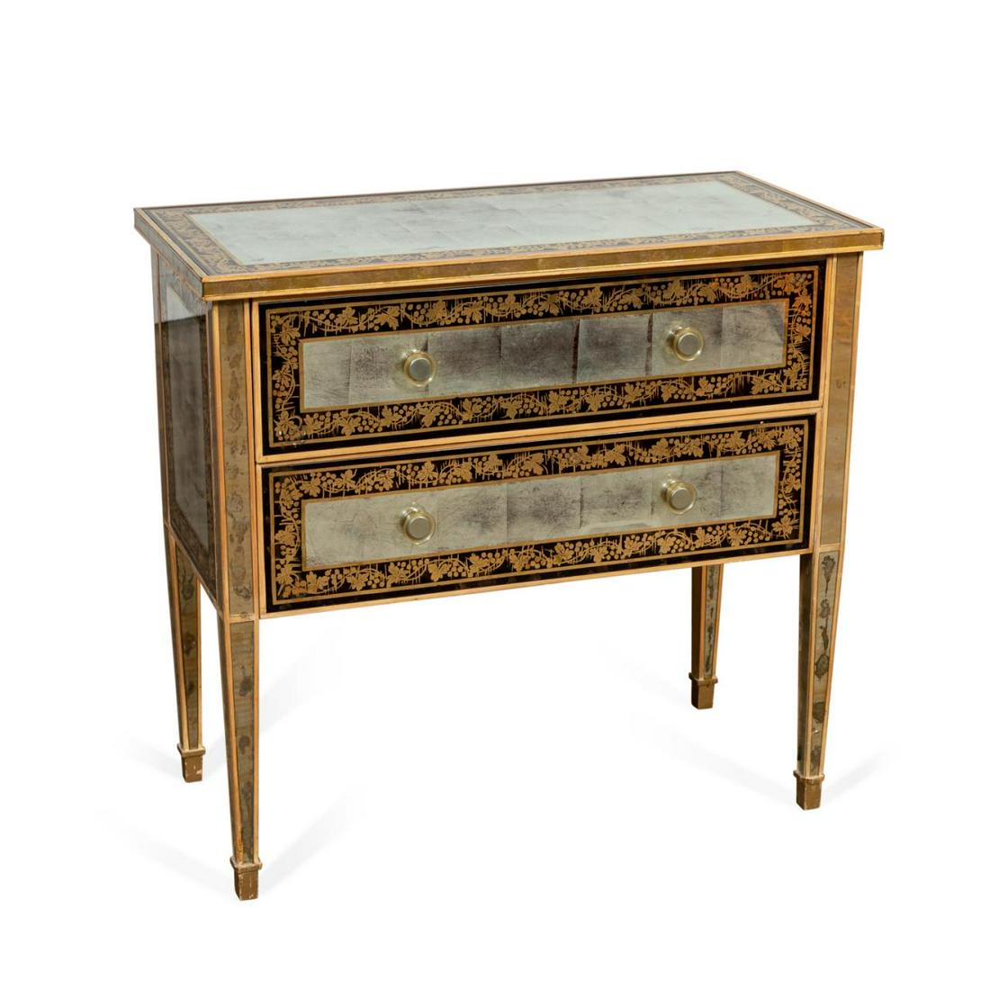 VENETIAN GILT MIRRORED TWO-DRAWER CHEST (1 of 7)