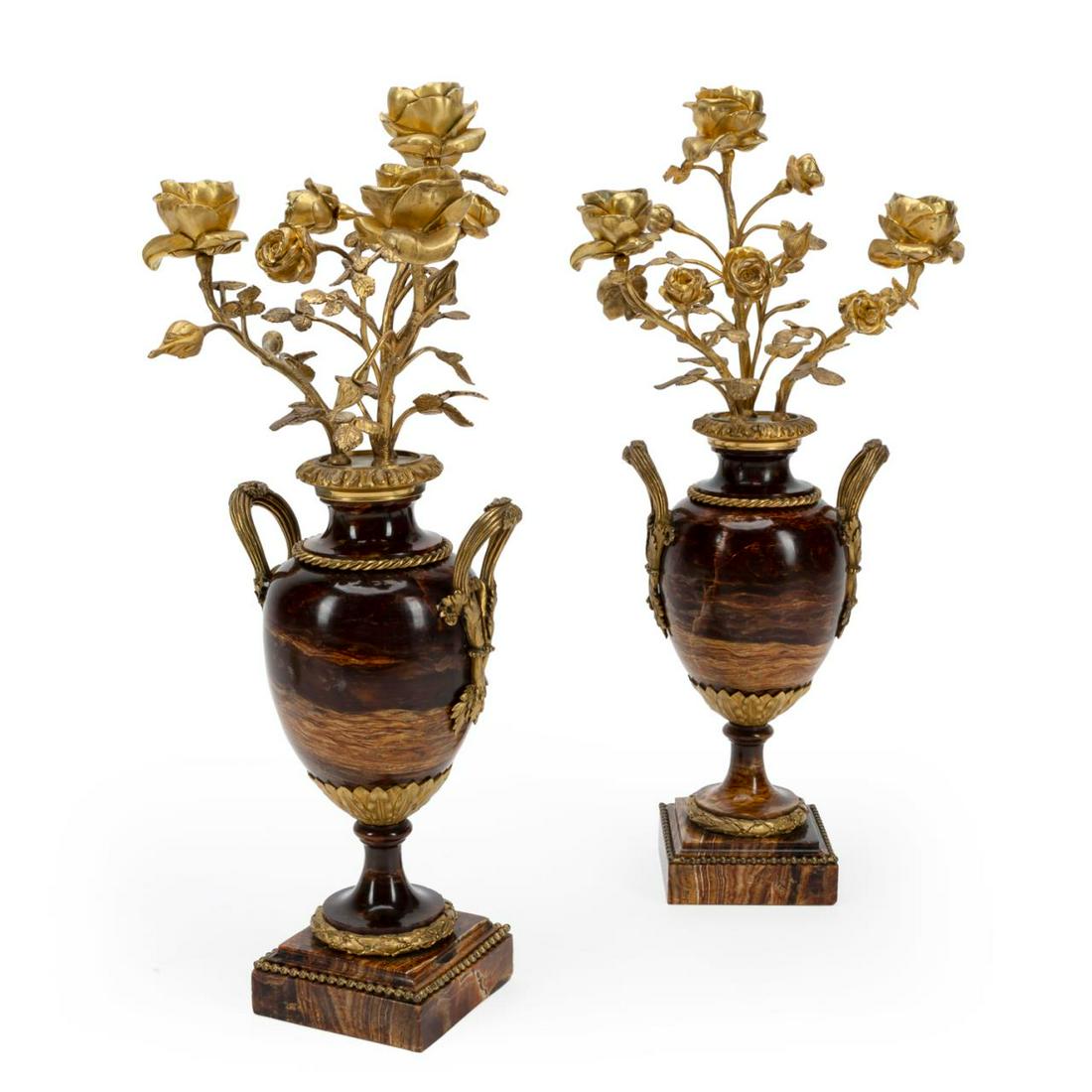 PR., FRENCH ORMOLU MOUNTED ONYX CANDELABRA (1 of 10)