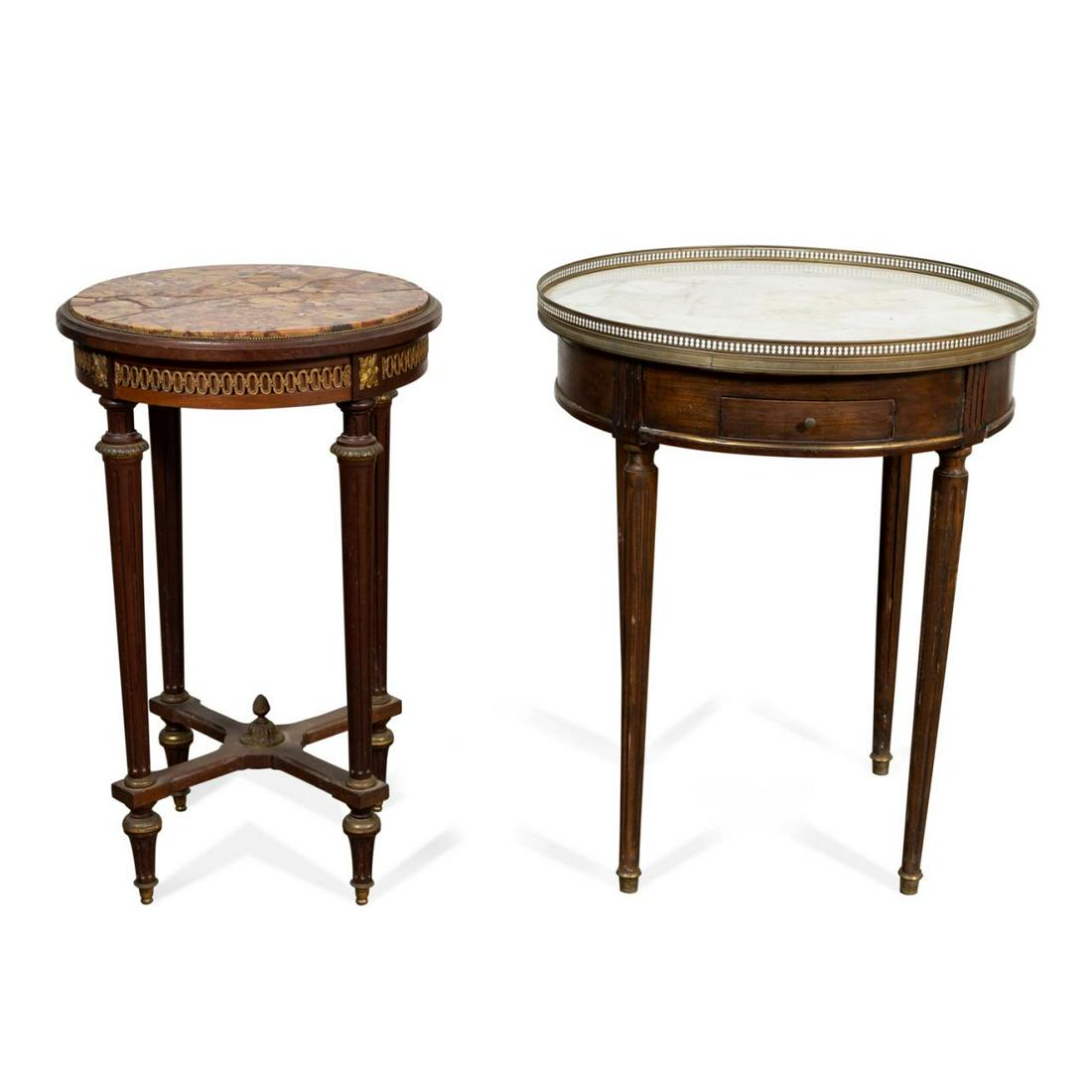 TWO FRENCH LOUIS XVI STYLE CIRCULAR SIDE TABLES (1 of 9)
